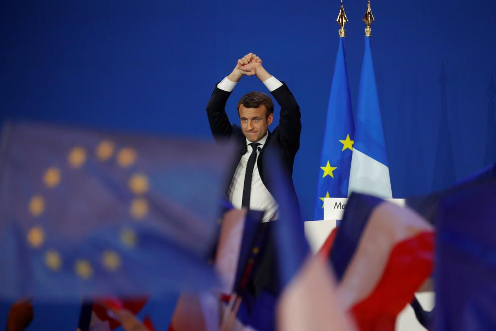 Macron celebra el resultado de las elecciones