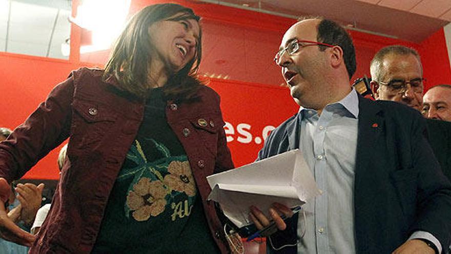 Iceta y Parlon, tras conocer el resultado de las primarias.