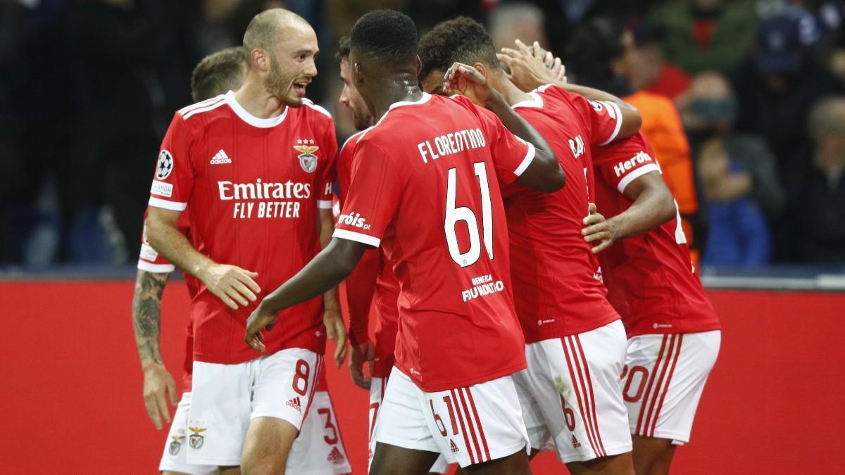 El Benfica, celebrando un gol en Champions