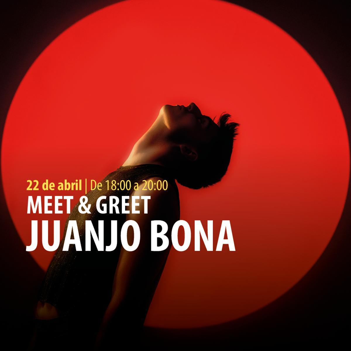 Cartel del 'meet &amp; greet' de Juanjo Bona en GranCasa.