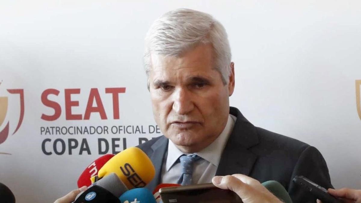 Pere Gratacós, esta mañana en las Rozas tras el sorteo de cuartos de final de la Copa del Rey.