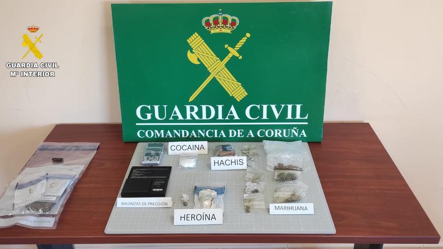 Operativos antidroga en Barbanza: 4 detenidos y 1 investigado por la Guardia Civil