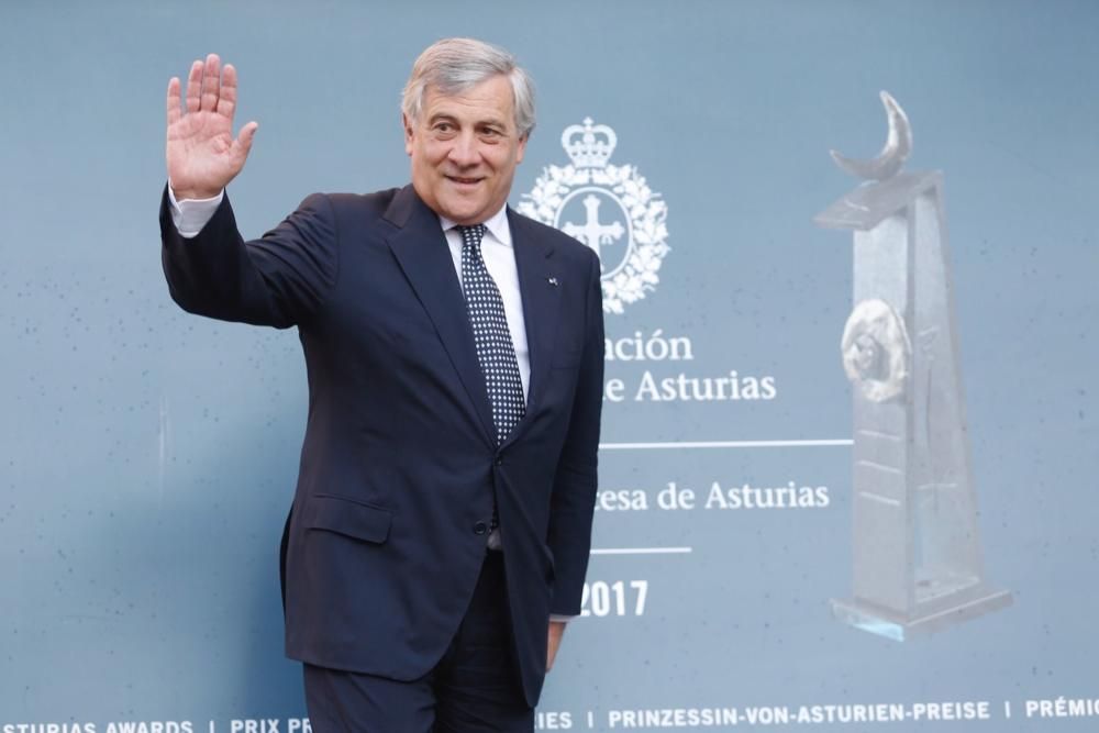 Antonio Tajani a su llegada al Hotel Reconquista