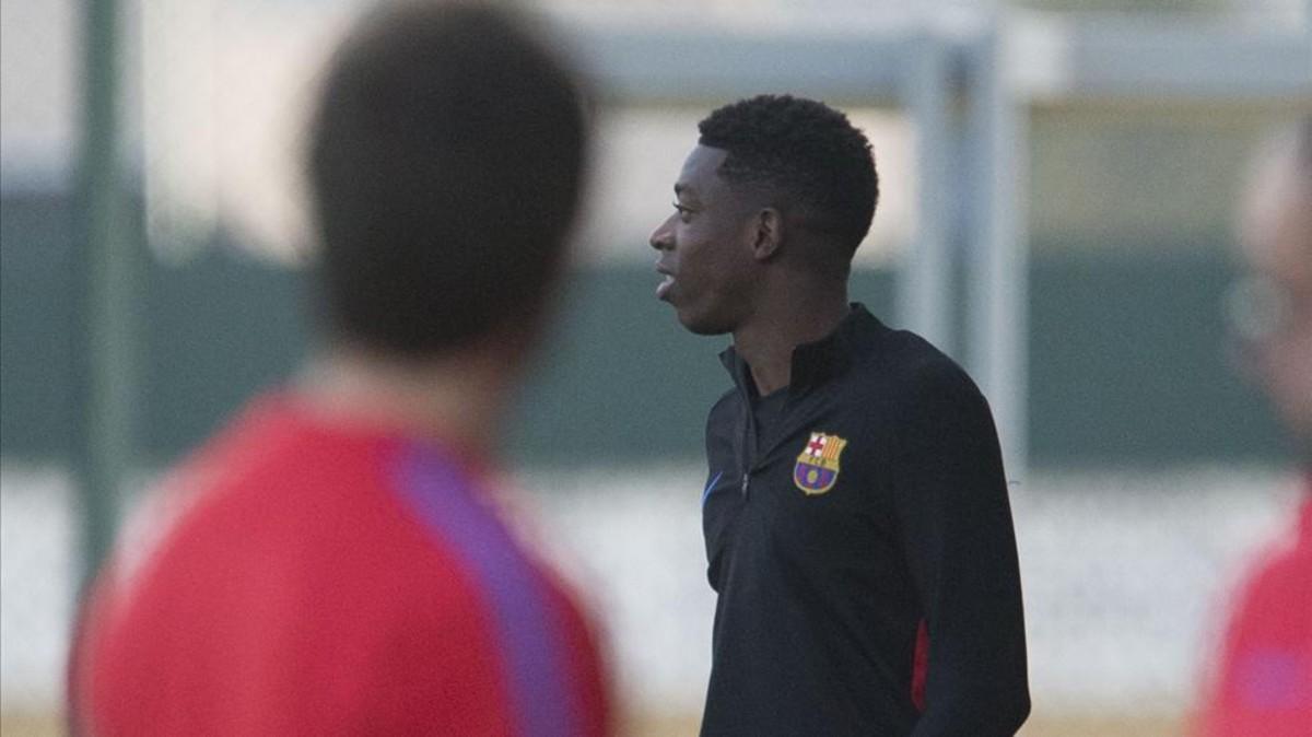 Ousmane Dembélé quiso estar presente en el entrenamiento previo al partido en Leganés