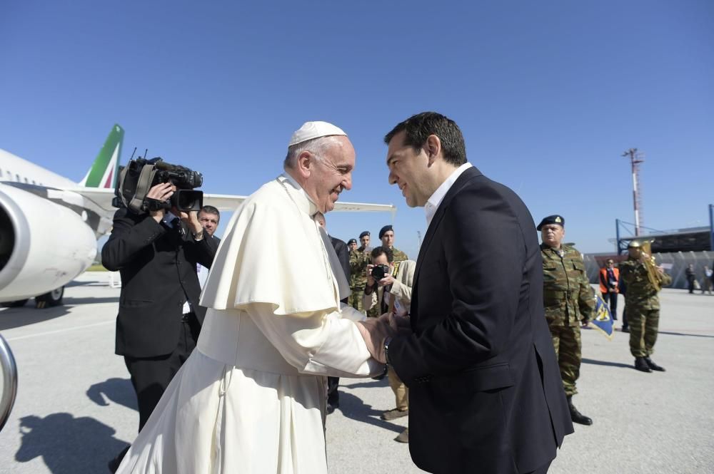 Visita del Papa a los refugiados en Lesbos.