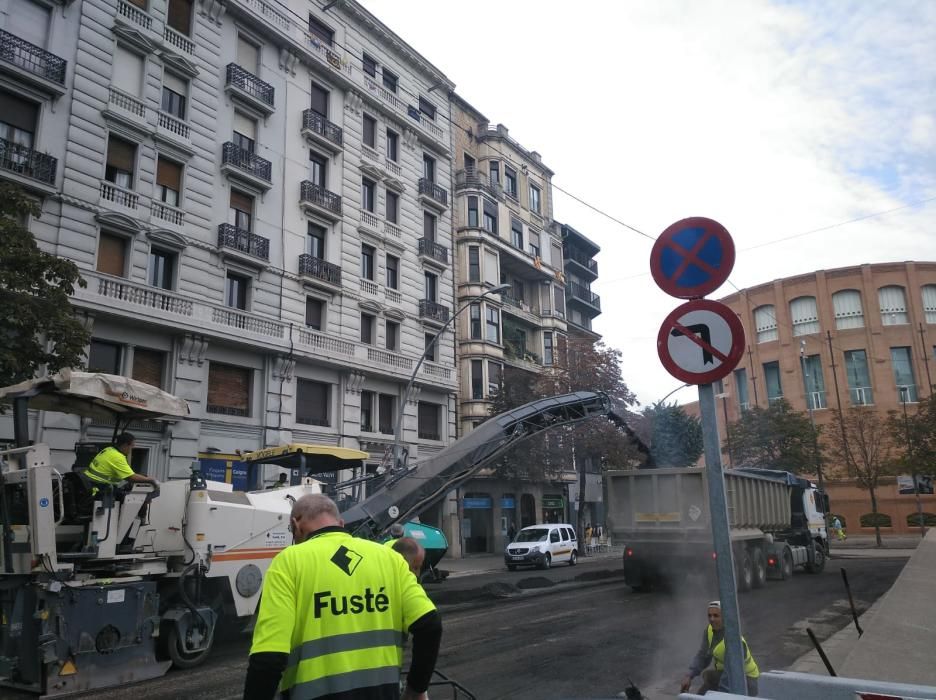 Girona comença a reasfaltar el tram de Jaume I malmès durant els disturbis