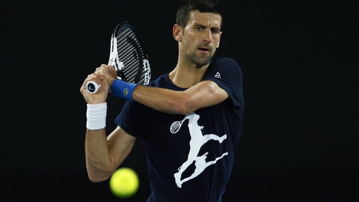 Djokovic, en un entrenamiento.