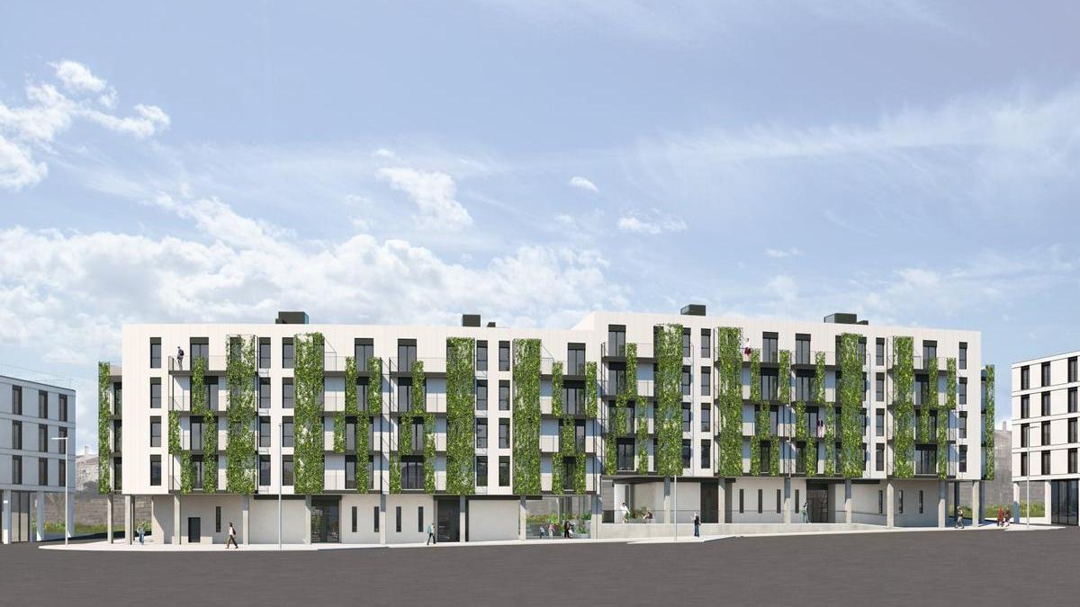 Recreacion virtual del edificio de viviendas que se construirá en Navia.