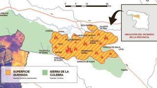 Las cifras del desastre en La Culebra: 30.800 hectáreas quemadas en 24 pueblos