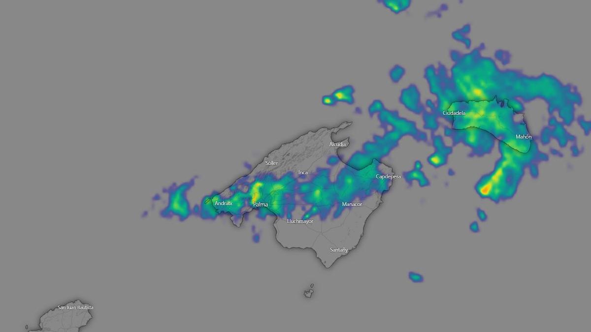 Radar meteorológico en directo | Alerta amarilla en el norte de Mallorca por las lluvias