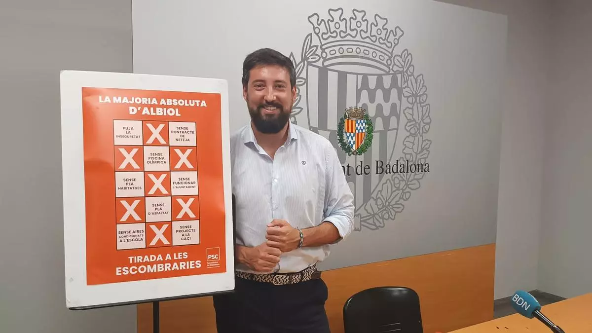 El PSC describe el mandato de Albiol como una "oportunidad perdida": "La Badalona que sufre no tiene quien la gobierne"