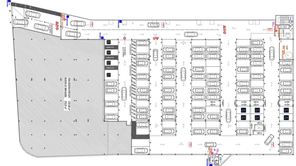 Plano del nuevo parking que se hará en el IES Carmen Pantión.