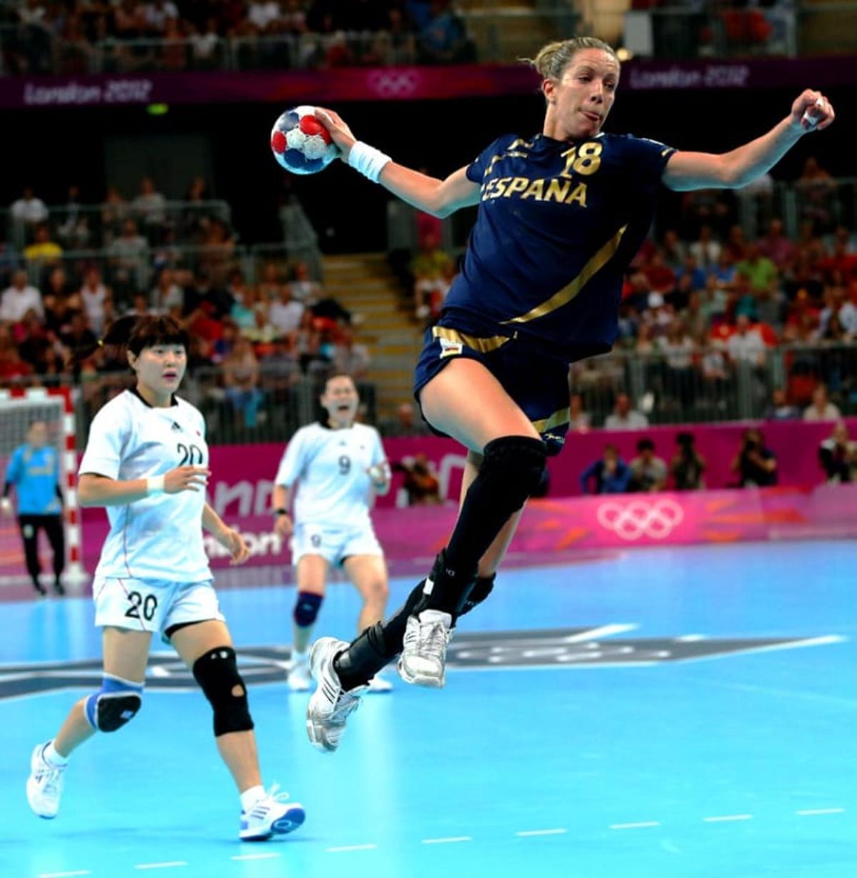 Begoña Fernández, en un partido con la selección española