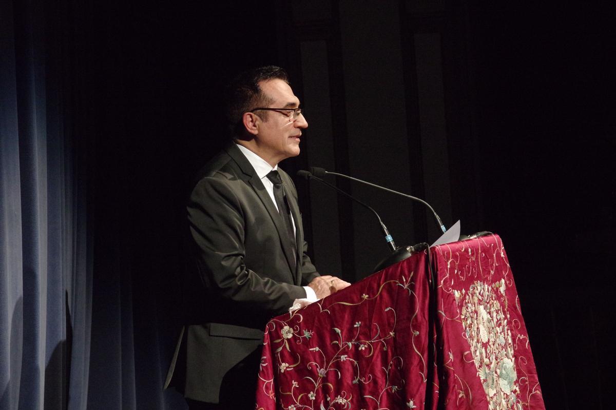 Antonio Montiel, durante su intervención en el Cervantes.