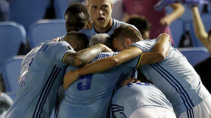 El Celta celebra el gol de Wass // EFE