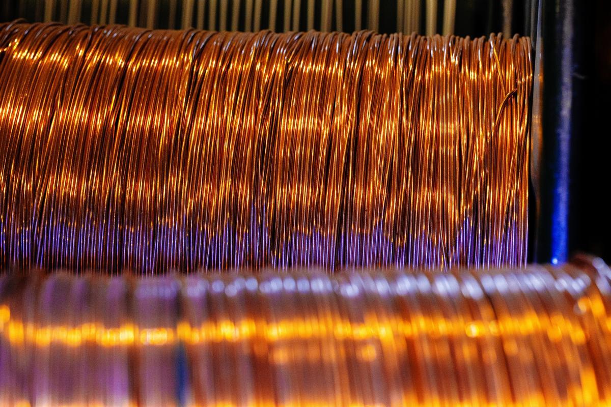 Una bobina de cobre