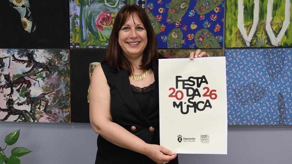 A deputada provincial Natividade González, na presentación do programa da Festa da Música.