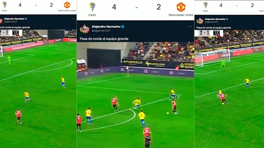 ¡El Cádiz "apoya" al Barça y se burla de Garnacho!