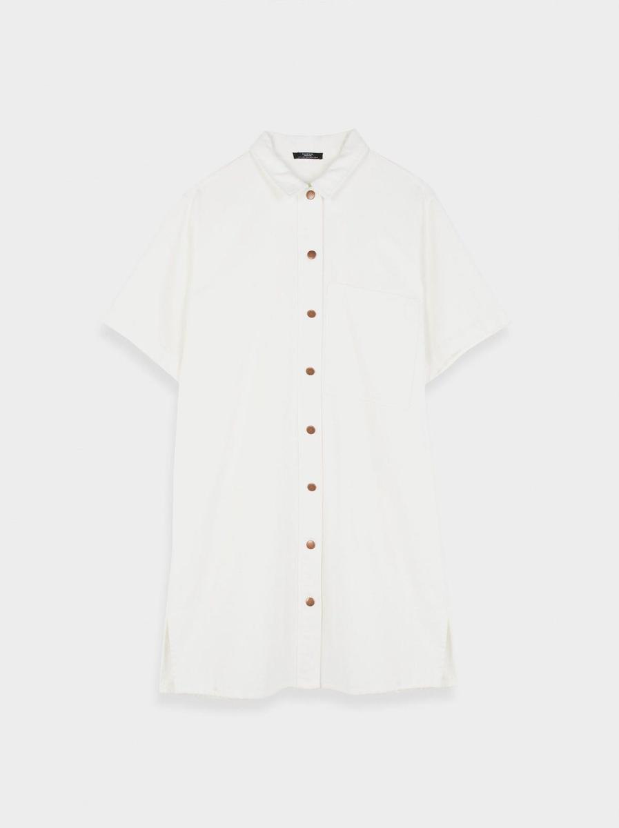 Vestido camisero de algodón blanco, de Parfois (35,99 euros)