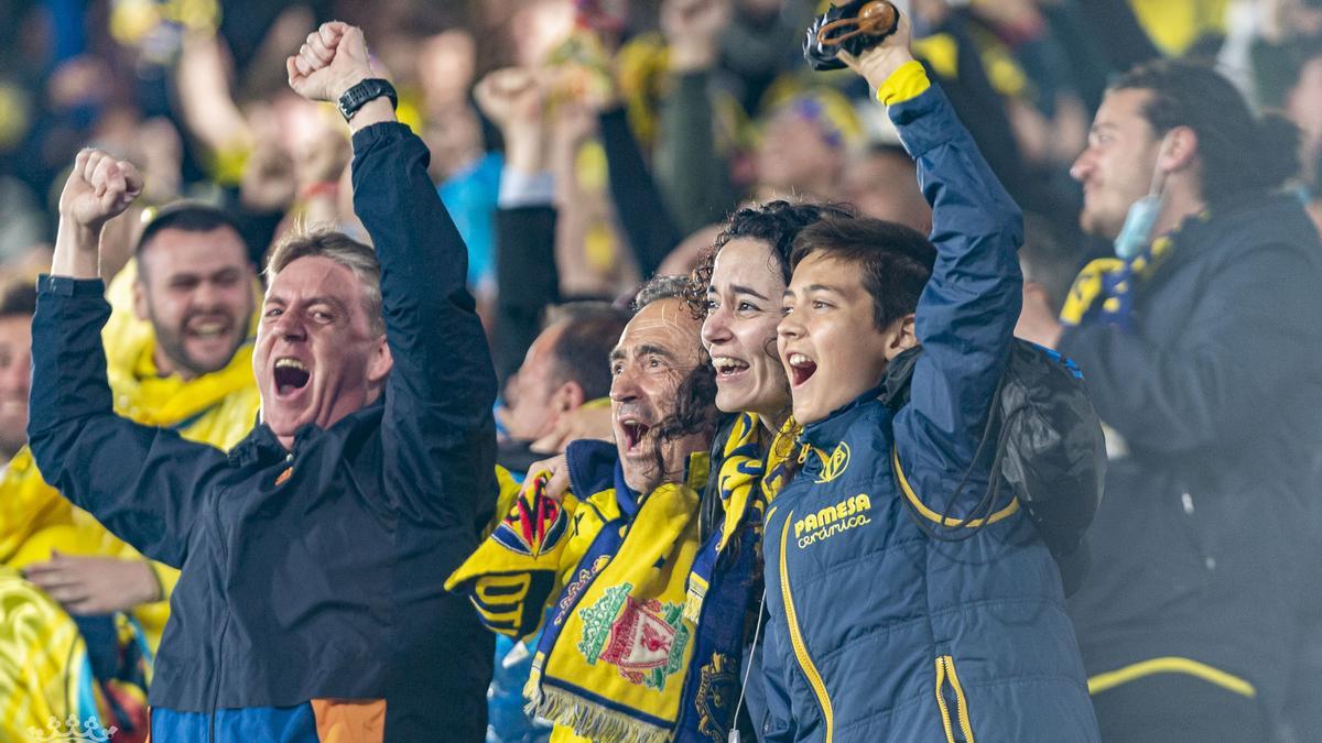 La afición del Villarreal en la semifinal de la Champions