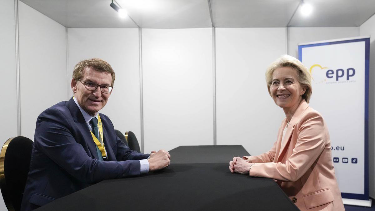 Feijóo se reúne con Ursula Von der Leyen en el marco del PPE