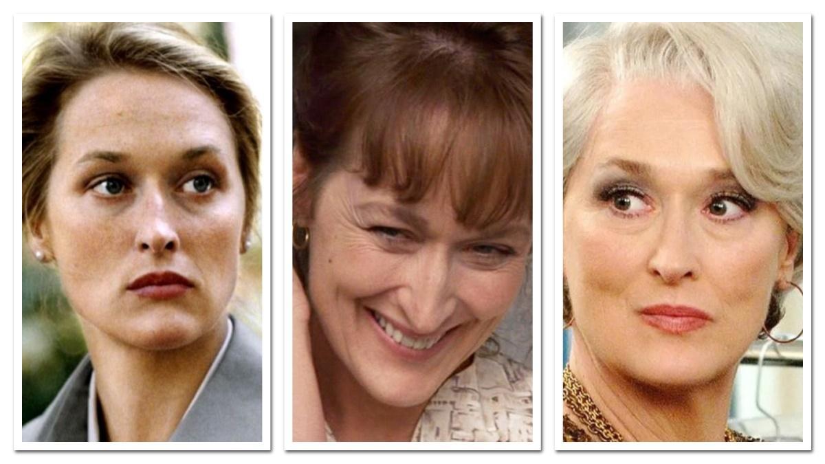 Meryl Streep en 'Kramer contra Kramer', 'Los puentes de Madison' y 'El diablo viste de Prada'.