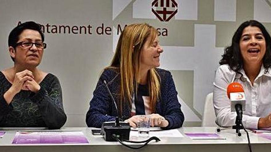 Carme Batista, Cristina Cruz i Diana Pinzón, en la presentació