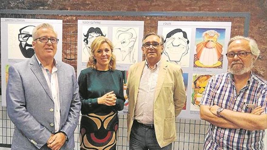 Caricaturas de Marrugat y Pepe Farruqo en la oficina de turismo de Montoro