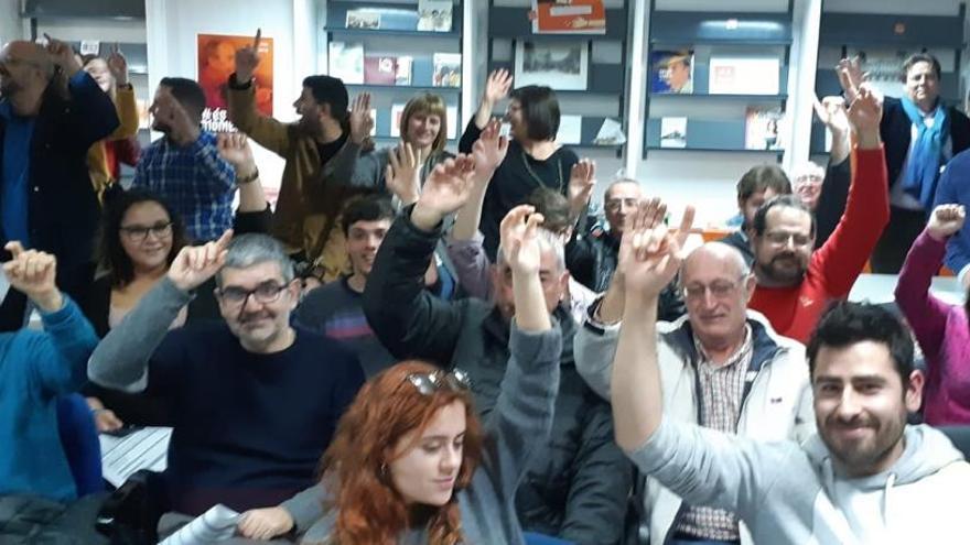 Un instante de la asamblea de Compromís de este viernes