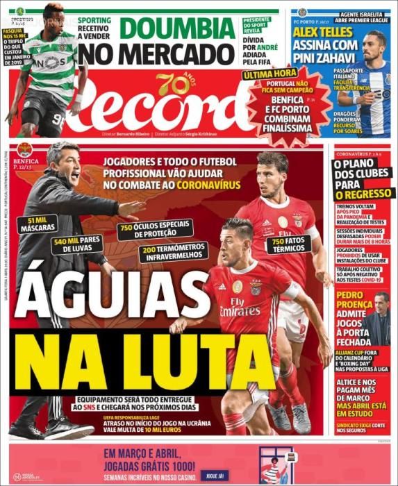 Portada RECORD miércoles 1 abril 2020