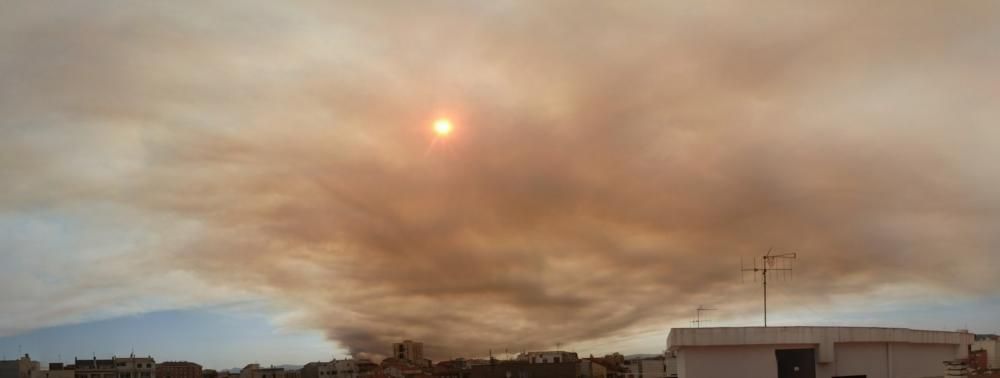 Imagen del incendio desde Castelló