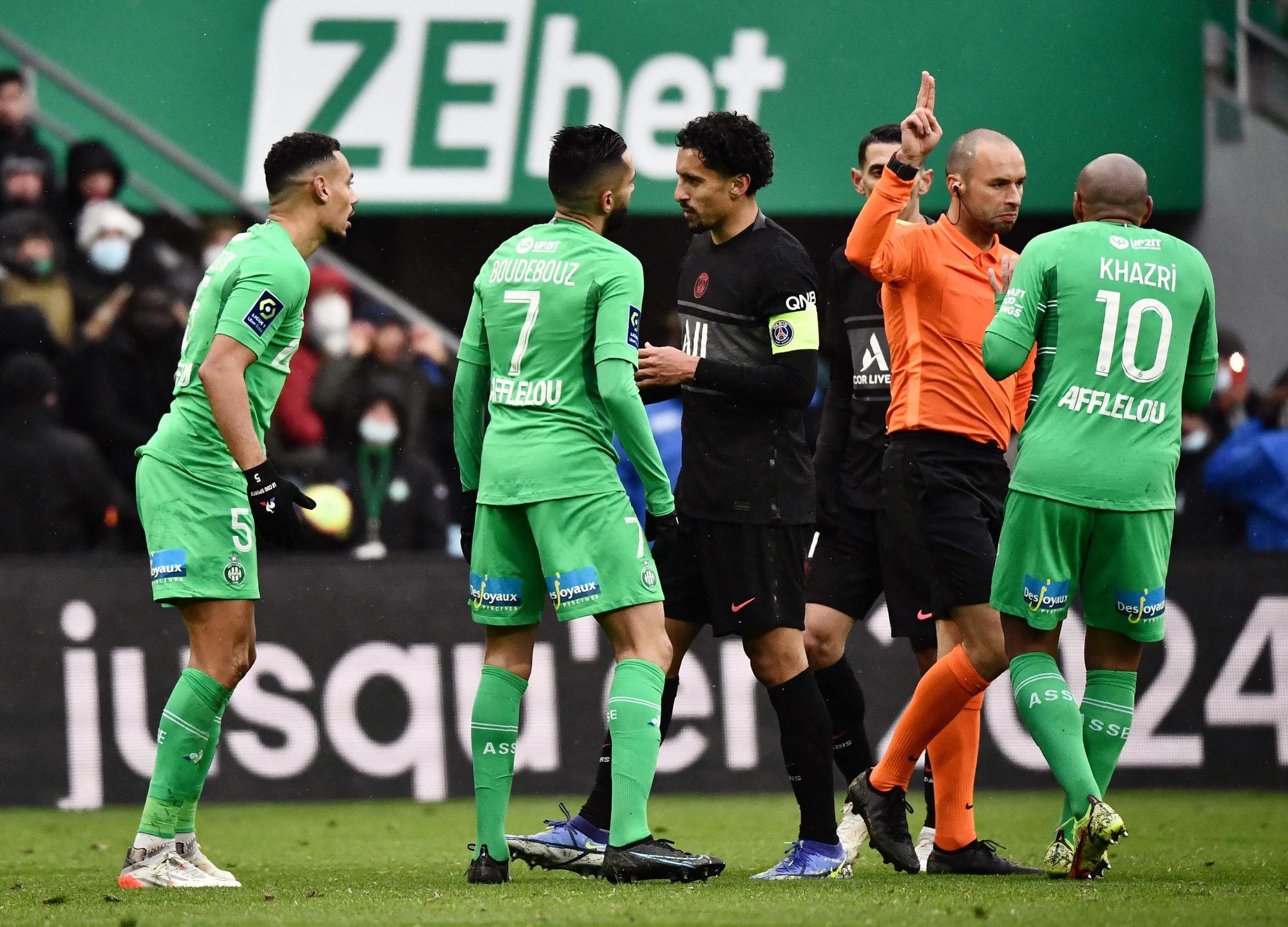 Imagen del Saint-Étienne en un partido esta temporada en el Estadio Geoffroy-Guichard