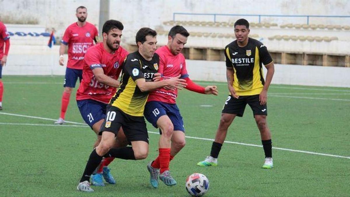 Jugadores del CD Roda en su victoria por 0-2 contra el Benicarló.