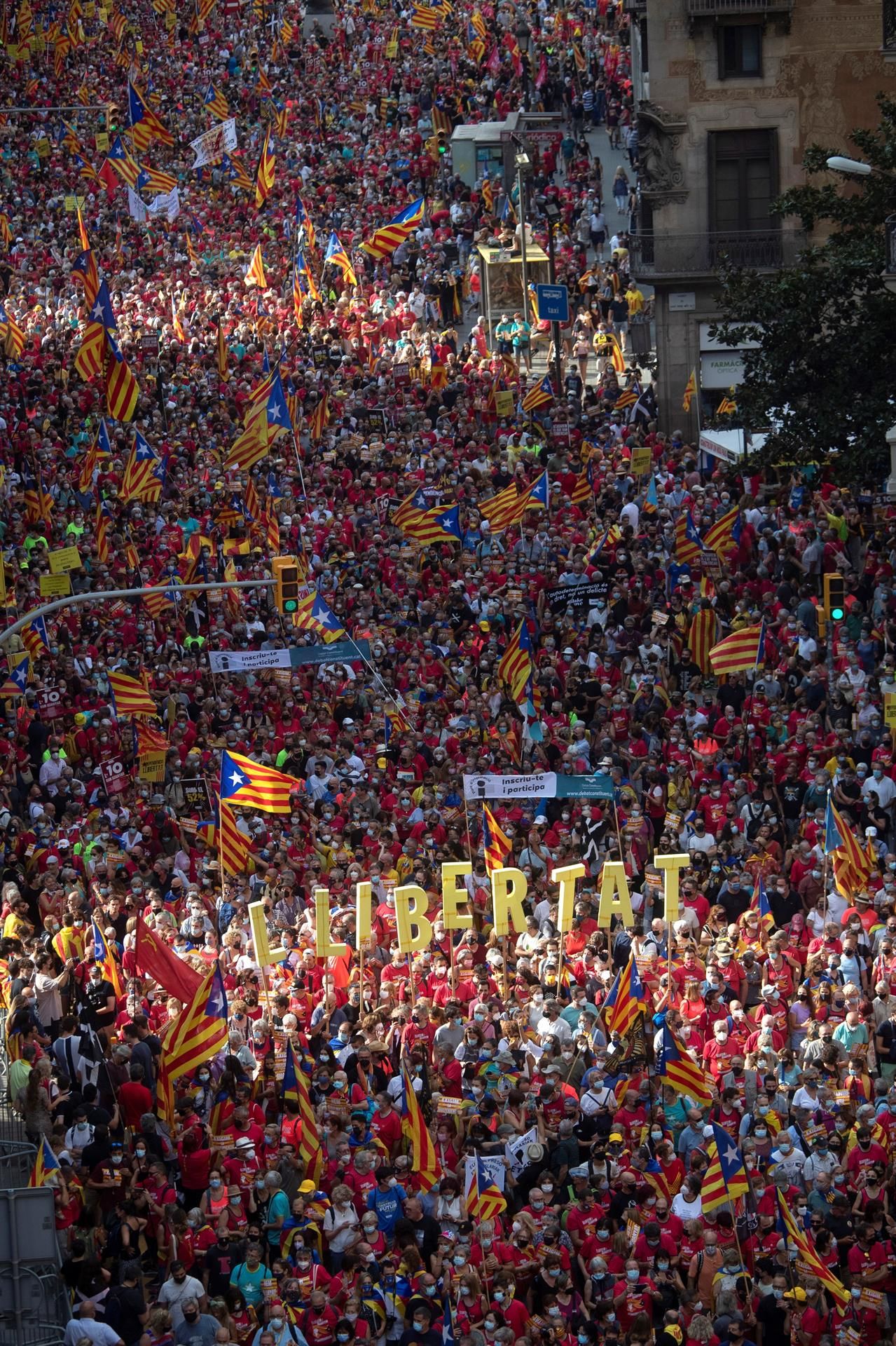 Manifestación independentista en Barcelona