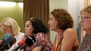 Las cuatro integrantes de la Plataforma 25N durante la rueda de prensa de este lunes