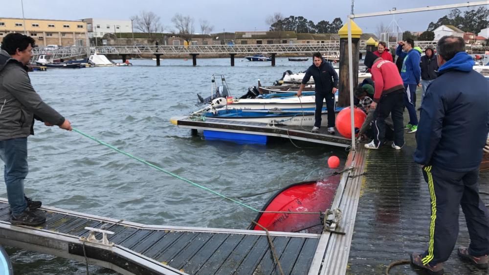 Los efectos del temporal Kurt en Arousa