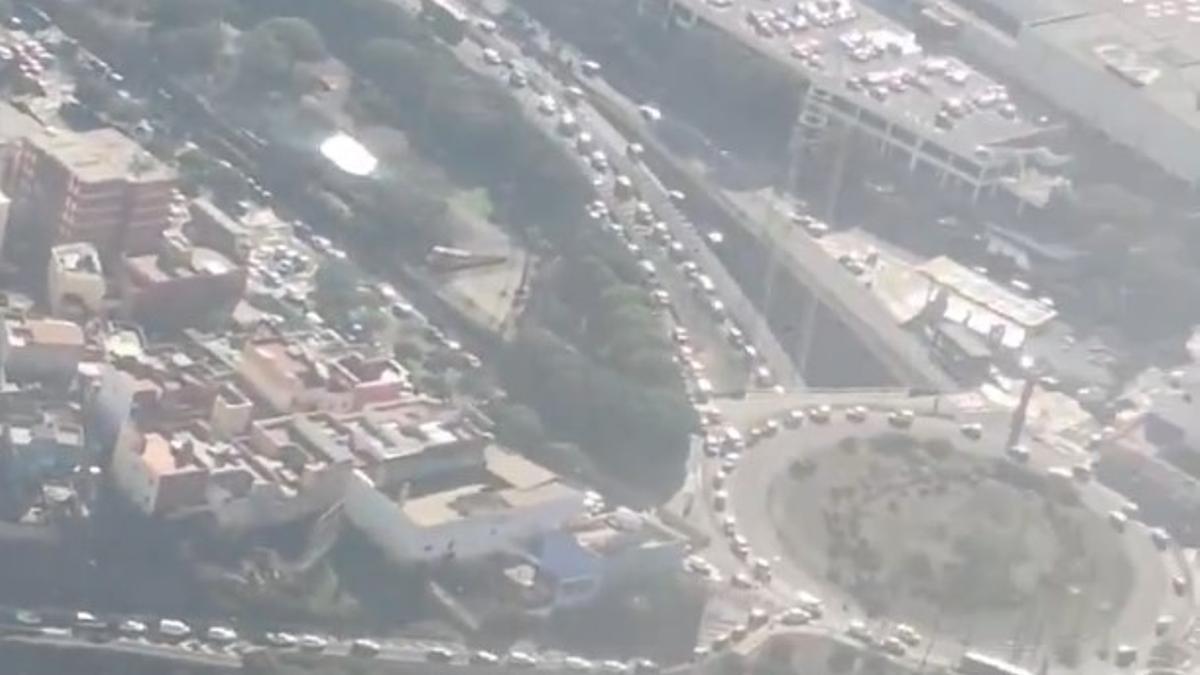 Colas de la TF-5 desde el aire