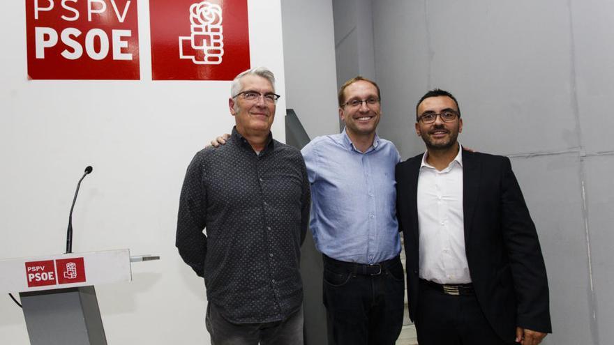 Los candidatos a la secretaría general en Castelló Pep Luís Grau, Ernest Blanch y José Benlloch