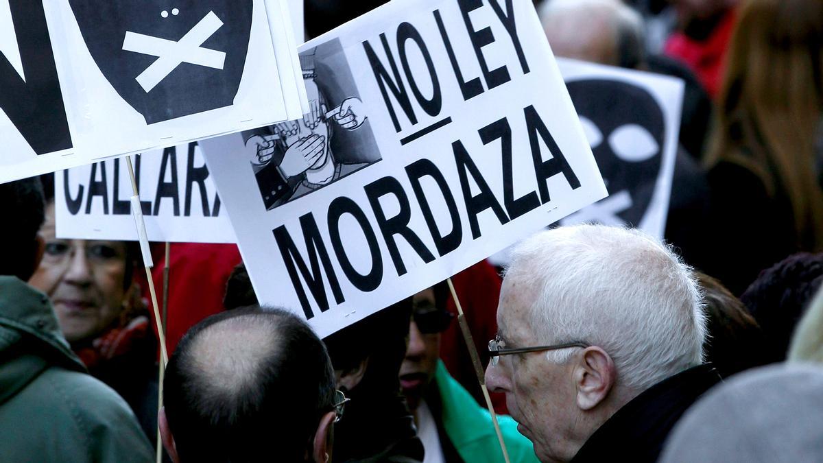 Protestas contra la Ley Mordaza, en 2014.