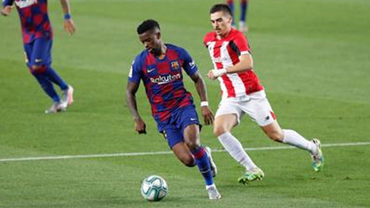 Semedo, en una acción contra el Athletic en el Camp Nou