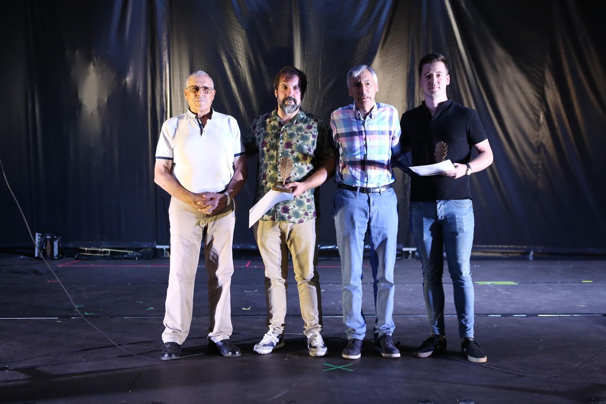 Los homenajeados en Cercio.