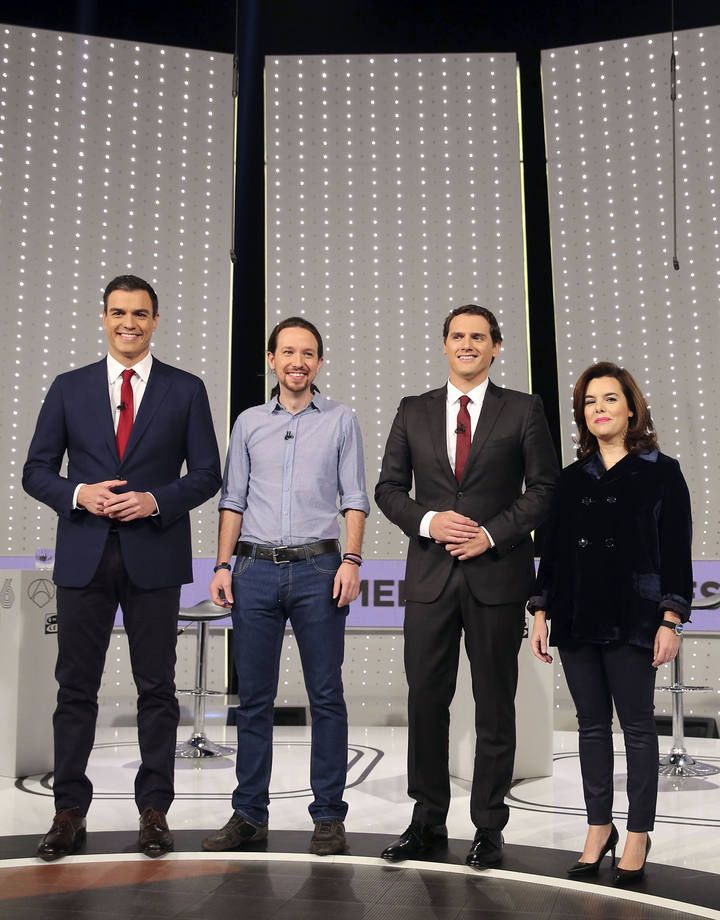 DEBATE TELEVISADO ENTRE LOS CANDIDATOS DE PP, PSOE, CIUDADANOS Y PODEMOS