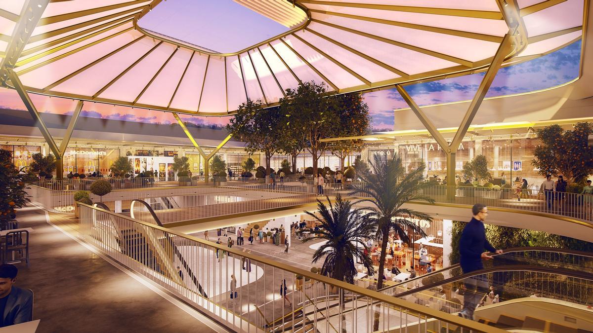 Interior del centro comercial tras la remodelación.