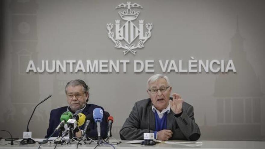 Ramón Vilar y Joan Ribó durante la rueda de prensa de ayer.