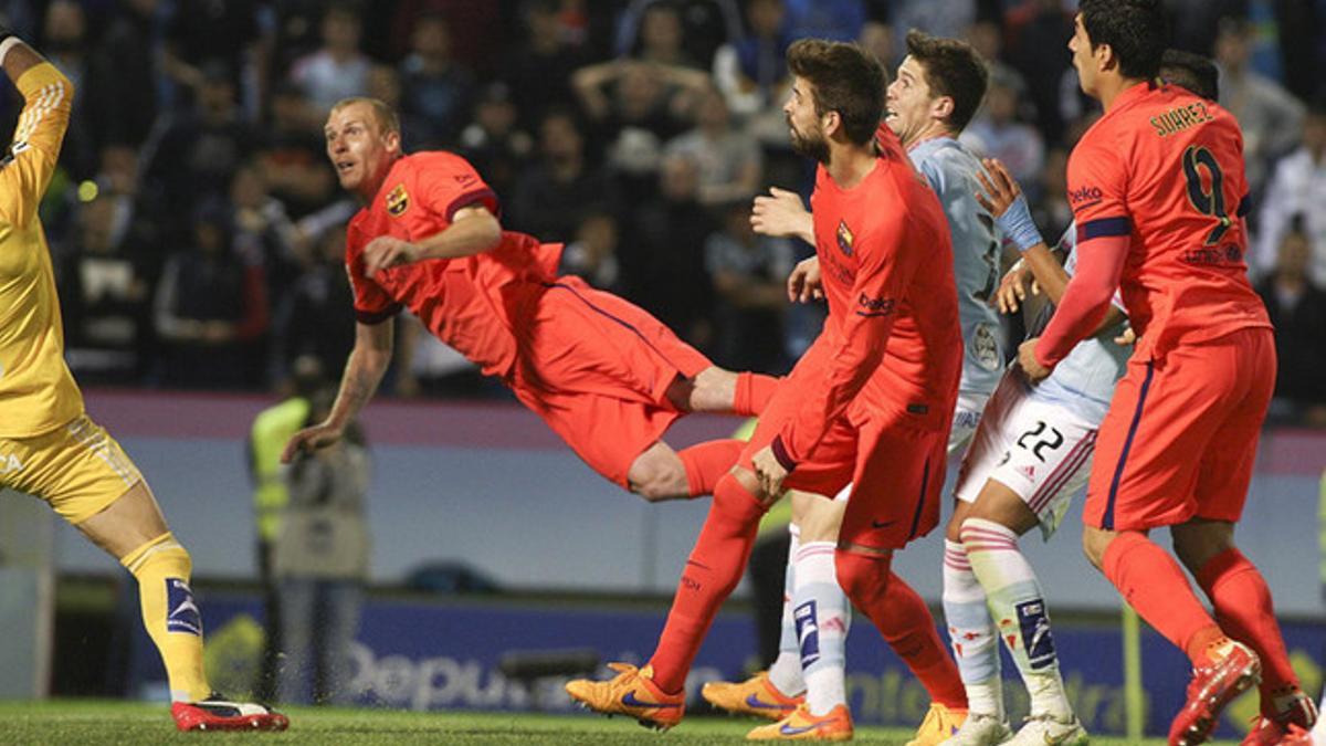 Mathieu anotó el último gol del FC Barcelona en Balaídos (0-1)