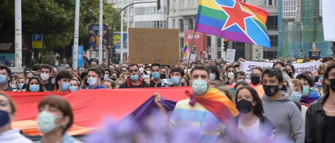 Manifestación en repulsa por el crimen de Samuel, el verano pasado