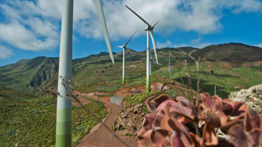 Aerogeneradores de Gorona del Viento, en El Hierro.