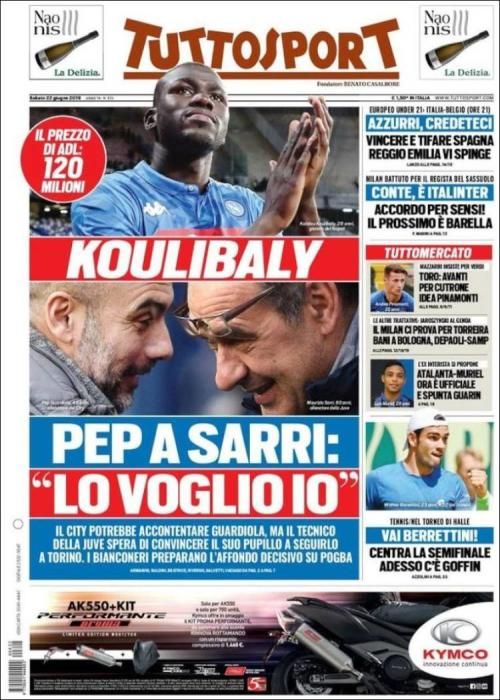 Portada TUTTOSPORT sábado 22 de junio de 2019