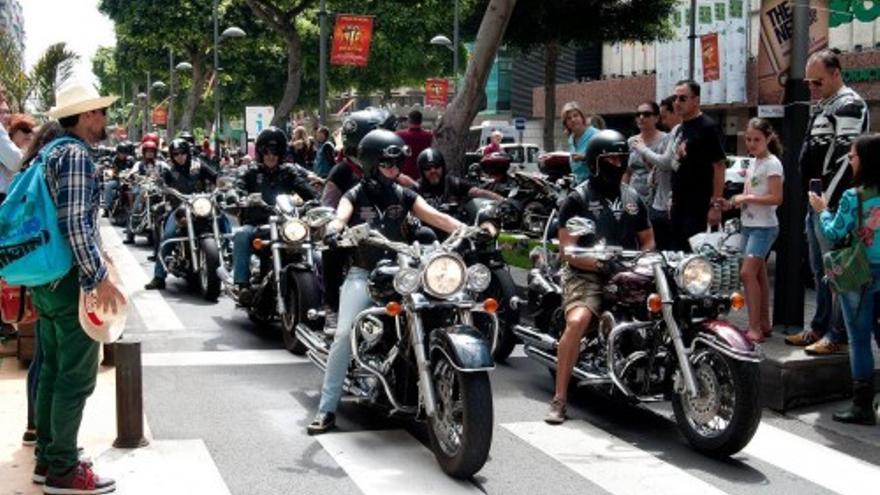 Concentración de motos Harley Davidson en Las Palmas de Gran Canaria