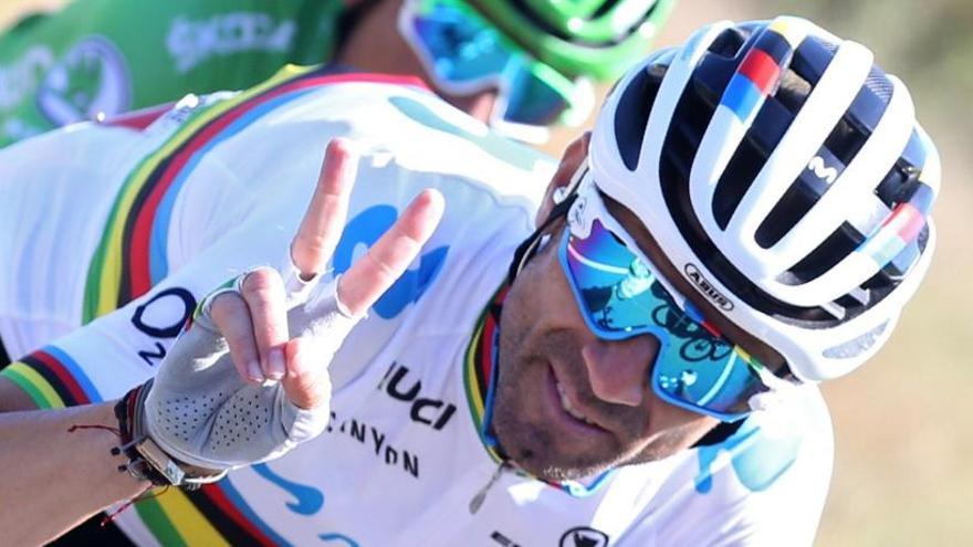 Alejandro Valverde durante la decimocuarta etapa de la Vuelta-